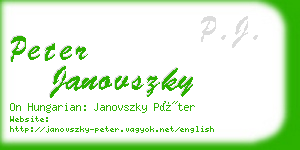 peter janovszky business card